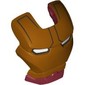 Headwear Accessory Visor Top Hinge with Gold Face Shield, Black Lines on Forehead and White Eyes Print (Iron Man)