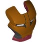 Headwear Accessory Visor Top Hinge with Gold Face Shield, Silver Sides, Black Lines on Forehead and White Eyes Print (Iron Man)