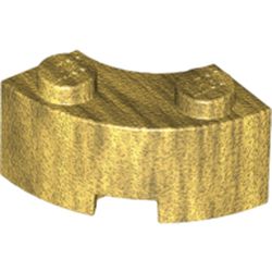 LEGO part BRICK 2X2W.INSIDE AND OUTS.BOW in Warm Gold/ Pearl Gold