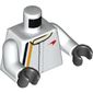 Torso Racing Jacket with Red McLaren Logo Print, White Arms, Black Hands