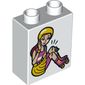 Duplo Brick 1 x 2 x 2 with Bottom Tube and Dual Sided Happy Girl / Hurt Girl on Rollerskates Print