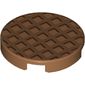 Tile Round 2 x 2 with Bottom Stud Holder with Waffle Print