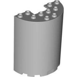 LEGO part 10035347 WALL ELEMENT, ROUND 3X6X6 in Medium Stone Grey/ Light Bluish Gray