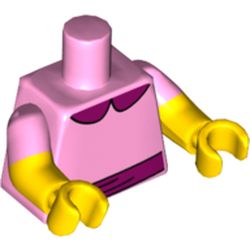 LEGO Pink Plain Minifig Torso with Dark Pink Arms and Yellow Hands