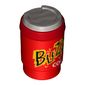 Equipment Cup with Take Out Lid and Flat Silver Lid and 'BUZZ COLA' Print