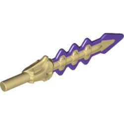 Weapon Sword, Serrated with Snake Skull Hilt and Dark Purple Blade Pattern