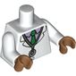 Torso Jacket, Green Tie, Lavender Shirt, Stethoscope Print, White Arms, Medium Nougat Hands