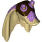 Minifig Head Special, Gungan with Medium Lavender Top Print