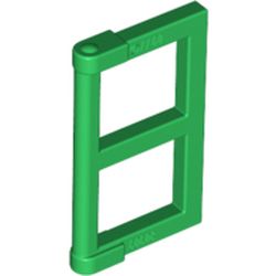 LEGO part 10069795 WINDOW ½ FOR FRAME 1X4X3 in Dark Green/ Green