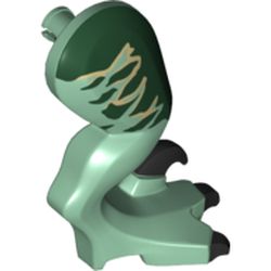 Animal Body Part, Dinosaur, Raptor Leg, Right, with Pin, with Dark Green Stripes Print
