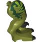 Animal Body Part, Dinosaur, Raptor Leg, Right, with Pin, Black Claws and Dark Green Stripes over Lime Print