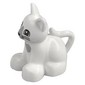 Duplo Animal Cat / Kitten Sitting with Gray Nose and Chest Print