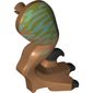 Animal Body Part, Dinosaur, Raptor Leg, Right, with Pin, Black Claws and Medium Azure Stripes over Olive Green Print
