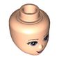 Minidoll Head with Lavender Eyes, Pink Lips and Open Mouth, 2 Blue Stars under Left Eye Print