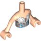 Minidoll Torso Girl with Medium Azure and Dark Bluish Gray Triangles Print, Light Nougat Arms and Hands
