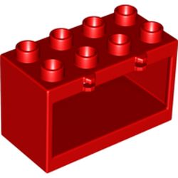 LEGO part FRAME 2X4X2 WITH HINGE in Bright Red/ Red