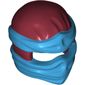 Wrap with Short Back Knot, Dark Azure Pattern