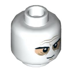 Minifig Head Darth Vader, Pink Sunken Eyes, Wrinkles, Scar and Two Large Scars on Back Print [Hollow Stud]