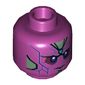 Minifig Head Vision, Dual Sided, Purple Eyes, Blue Spot on Forehead, Purple Veins Print [Hollow Stud]