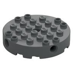 Brick Round 6 x 6 with 4 Side Pin Holes and Center Hole