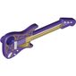 Musical Instrument Guitar Electric with White Strings and Star and Gold Geometric Print