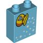 Duplo Brick 1 x 2 x 2 with Bottom Tube and Pouch with Skull and Stars Print