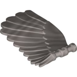 LEGO part  WING LEFT W/3.2 SHAFT in Silver Metallic/ Flat Silver