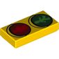 Tile 1 x 2 with Traffic Light Green Walk and Red Don't Walk Print