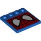 Plate Special 4 x 4 with Studs on One Edge and Spiderman Face Print
