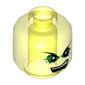 Minifig Head Morro, Pointed Eyebrows, Bright Green Eye Shadows, Open Mouth Print [Hollow Stud]