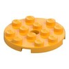 Bright Light Orange Plate Round 4 x 4 with Pin Hole