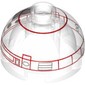 Brick Round 2 x 2 Dome Top, Hollow Stud with Red Imperial Astromech Droid Print