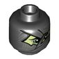 Minifig Head Chain Master Wrayth, Dark Bluish Gray Mummy Wraps, Yellowish Green Face and Shadowed Eyes Print [Hollow Stud]