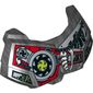 Large Figure Chest Cover, Armour Small with Bones on Chain, Lime Circle, Red Panel with Rivets, Gears Print