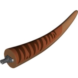 Animal Body Part, Dinosaur, Tyrannosaurus Rex Tail, with Pin, Reddish Brown and Dark Orange Stripes Print