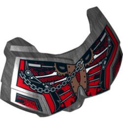 Large Figure Chest Cover, Armour Small with Red Background, Chains and Gears Print