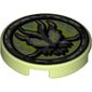 Tile Round 2 x 2 with Bottom Stud Holder with Airjitzu Ghost Print