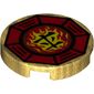 Tile Round 2 x 2 with Bottom Stud Holder with Airjitzu Fire Symbol Print
