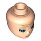 Minidoll Head with Blue Eyes, Medium Nougat Lips, Closed Mouth and Golden Elven Tattoo Print