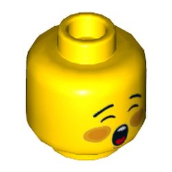 Minifig Head, Rosy Cheeks, Open Mouth, Screaming/Singing, Closed Eyes [Hollow Stud]