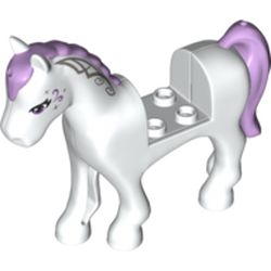 Animal, Horse with 2 x 2 Cutout, Lavender Eyes, Face Decoration, Mane and Tail Print