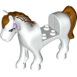 Animal, Horse with 2 x 2 Cutout, Lavender Eyes and Face Decoration, Gold Mane and Tail Print