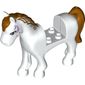 Animal, Horse with 2 x 2 Cutout, Lavender Eyes and Face Decoration, Gold Mane and Tail Print