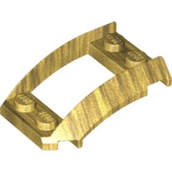 LEGO part PLATE 2X4X1 1/3 W. SIDE BOW in Warm Gold/ Pearl Gold