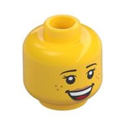 Minifig Head Feldman / Rivera, Eyebrows, Freckles, Open Smile Teeth / Sleeping, Closed Eyes Print