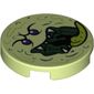 Tile Round 2 x 2 with Bottom Stud Holder with Ghost Face Print