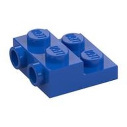 LEGO part  PLATE 2X2X2/3 W. 2. HOR. KNOB in Bright Blue/ Blue