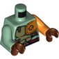 Torso, Odd Arms, Armor, Olive Green with Orange Shoulder Cover, Belt Print, Left Orange Arm, Right Sand Green Arm, Reddish Brown Hands
