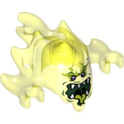 Creature, Ghost, Skreemer Mask with Mouth Open with Pointed Teeth and Green Tongue Print