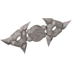 LEGO part WEAPON, NO. 26 in Silver Metallic/ Flat Silver